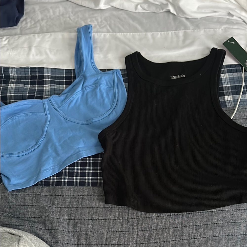 Black and Blue Crop Tops